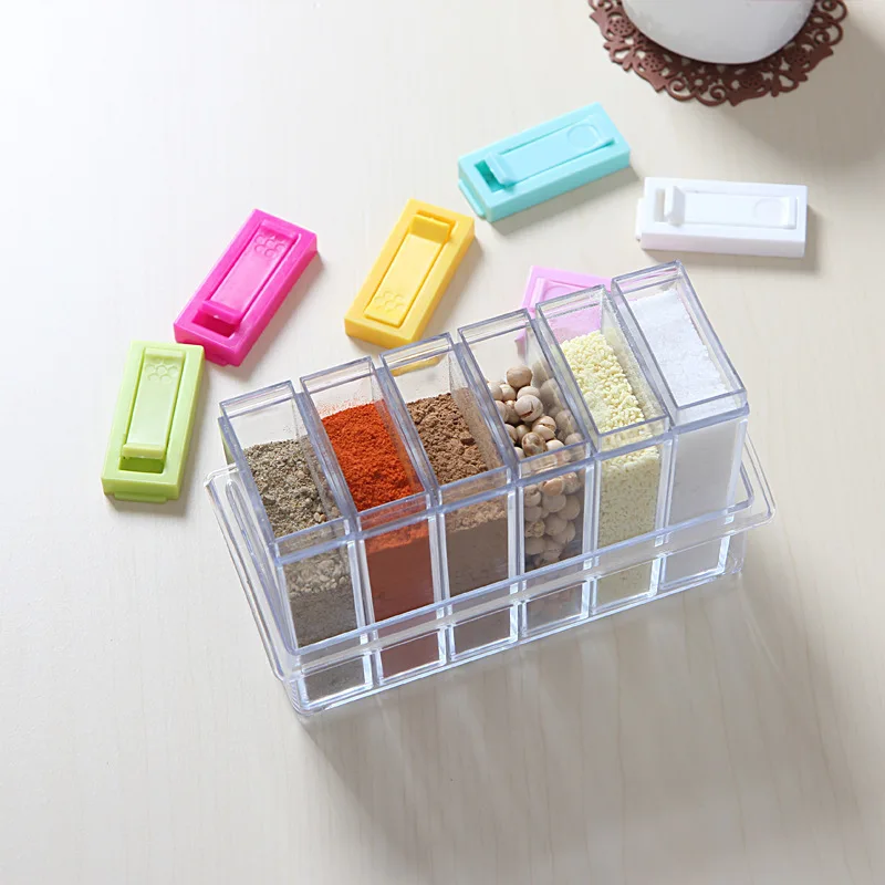Spice Bottle Set  Seasoning Condiment Storage Spice Containers Square Transparent Salt Sugar Pepper Spice Jar with Tray Rack