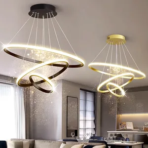 Modern LED Chandelier Dimmable Contemporary Creative Design Adjustable Hanging Lamp Chandelier Pendant Light Fixture