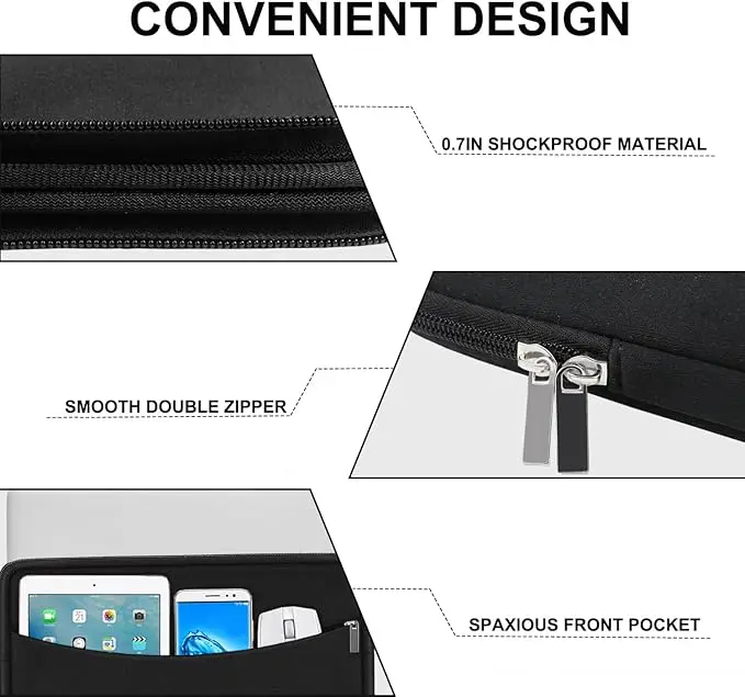 product laptop sleeve case  for 15 16 inch laptops protective handbags portable computer cover bag with pocket zipper waterproof-29