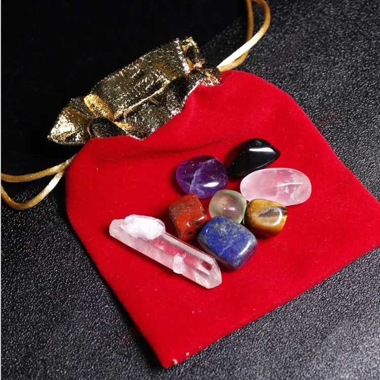 Wholesale Natural Crystal Healing Stone Jewelry Box Set Charm 7 Chakra