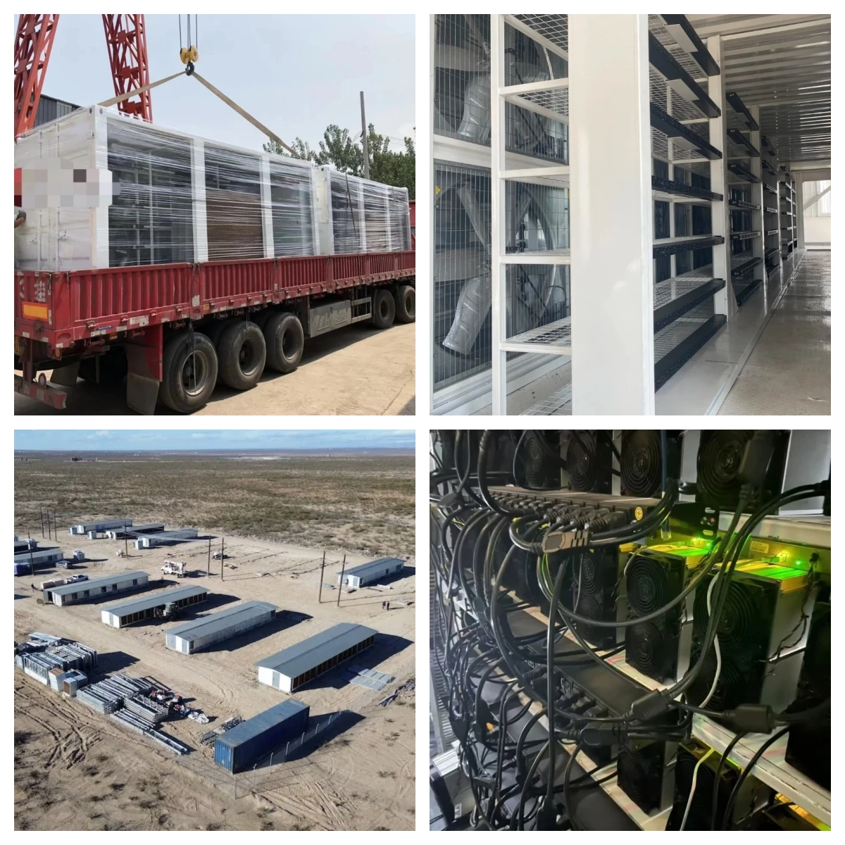 ACT 20FT Air Cooling Mining Box 189 Slots Crypto Currency Bitcoin Miner Rig  Hosting Solution 30ph