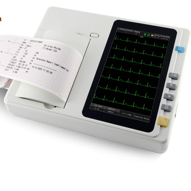 Hotsale ECG EKG Macihne   Good Price 7 Inch Touch  Screen Electrocardiograph Machine 3 Channel  Touch Screen