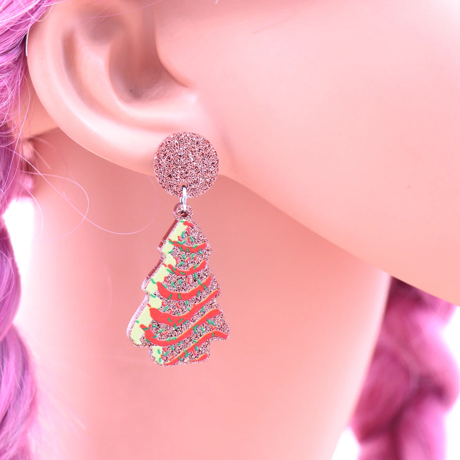 ERS743ER1583 1pair New product CN Drop Christmas Tree Cakes cute Acrylic earrings Jewelry for women factory