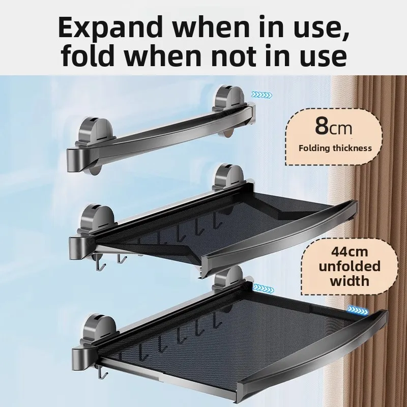 Wholesale Space Saving Hidden Retractable Drying Net No Drilling Foldable Wall Mounted Clothes Drying Mesh Rack Manufacturer