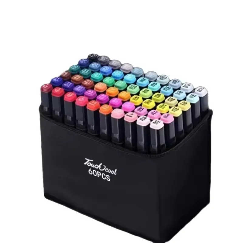 Custom Logo Cheap 60-262 Color Double Head Permanent Alcohol Based Sketch Marker Set with DDP Shipping for Coloring