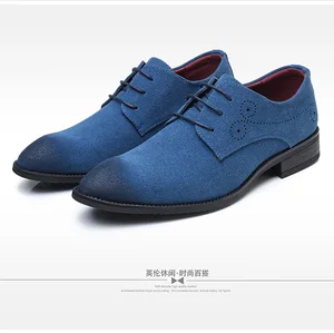 Wholesale Business Mens Dress Shoes Office Flat Suede Formal Leather Shoes Oxfords Style Size From 39 to 48 Men Shoes
