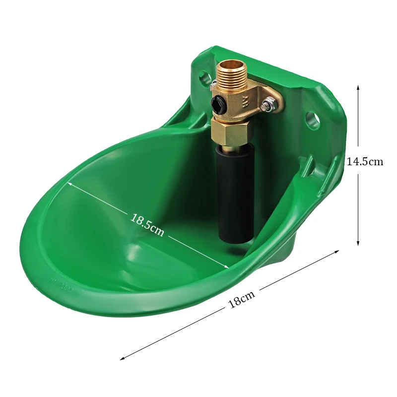 Automatic Copper Valve Sheep Goat Water Bowl Green Plastic Durable Sheep Water Drinking Bowl