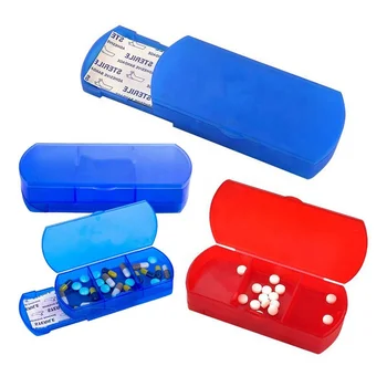 Plastic adhesive bandage box pill box