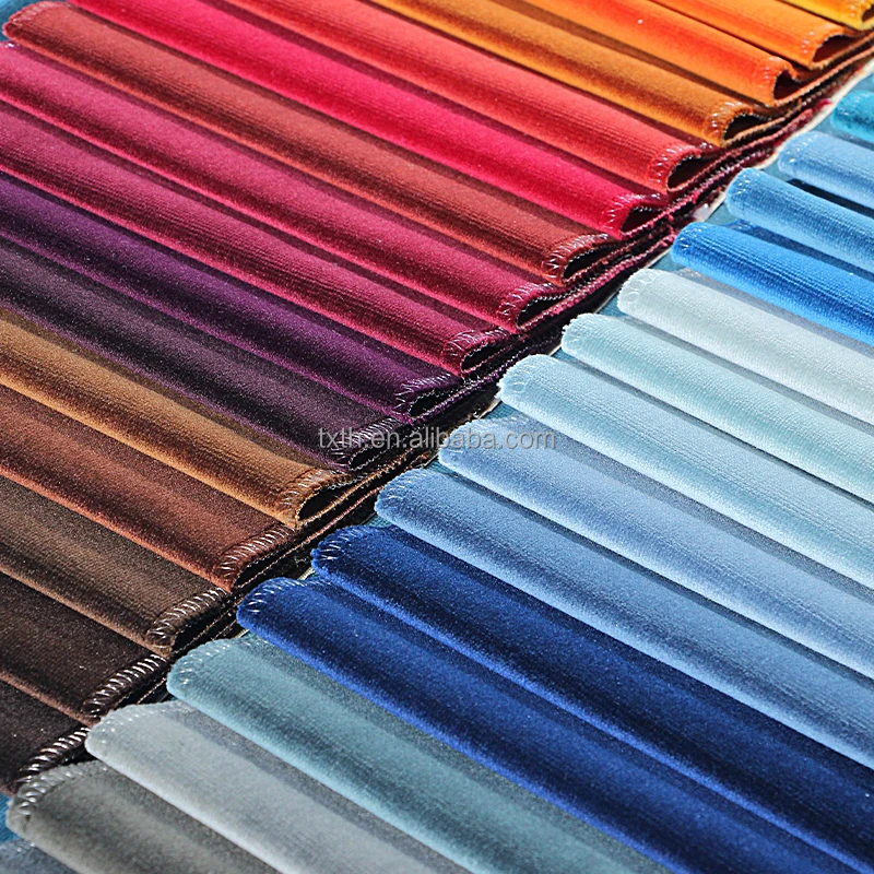 Hometextile Shiny Plain Design Furniture Fabric Solid Holland Velvet