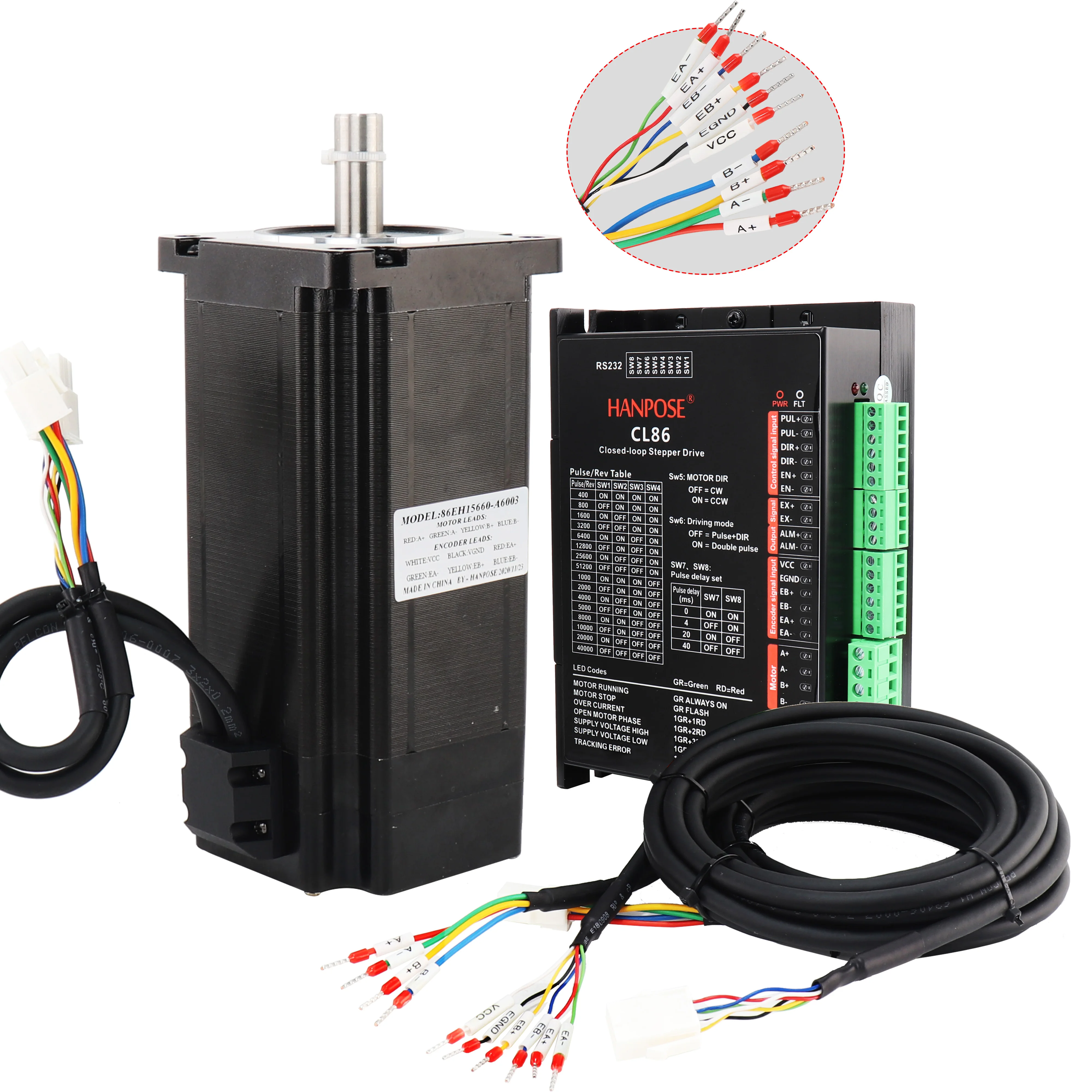 Hanpose Nema 34 ステッピングモーター クローズドループ 6A 12N.m