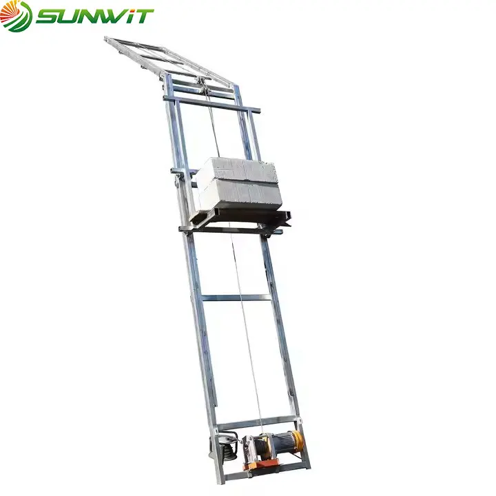Cargo Elevator for Construction Solar Power Panel Lifting Machine Electric Ladder Hoist Roof Tiles Adjustable Lift Materials