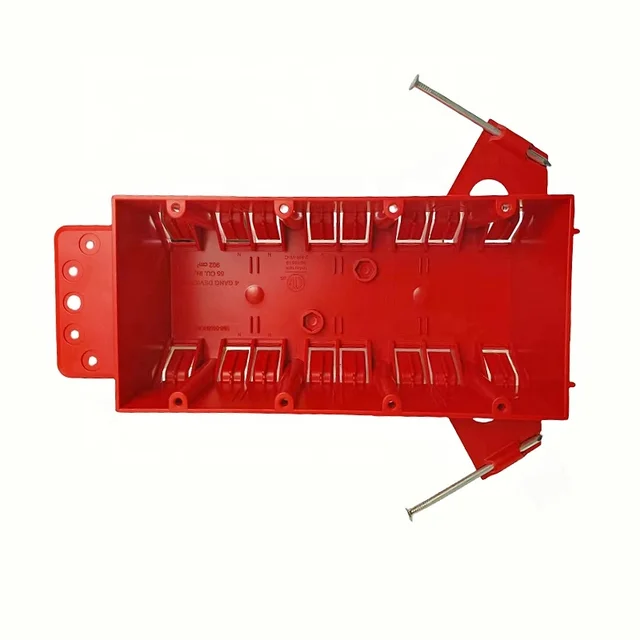 US Inventory - 4 Gang Device Box Nail on Plastic Box PVC New Work Standard Switch/Outlet Wall Electrical Box