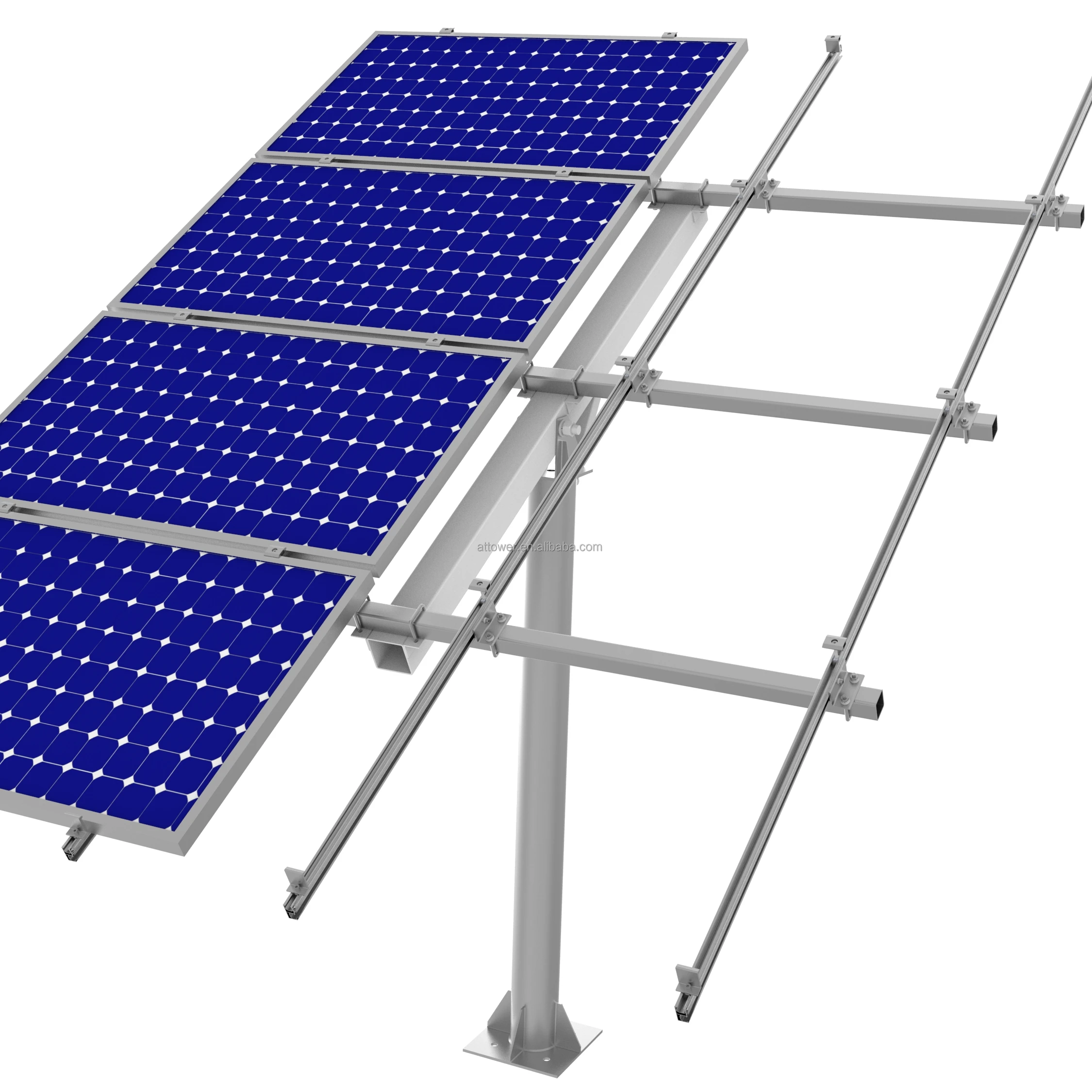 Painel solar de trilhos de alumínio para montagem no solo fotovoltaico