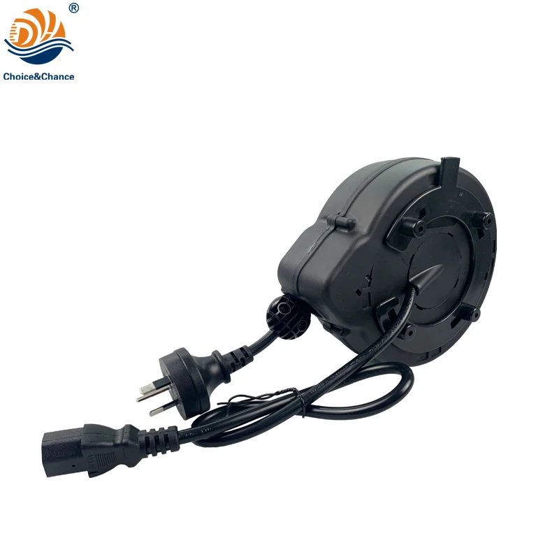 Self-locking small retractable cable reel spring