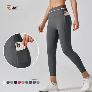 Wholesale Seamless Workout Pants Womens High Waist Gym Yoga Leggings With Pocket