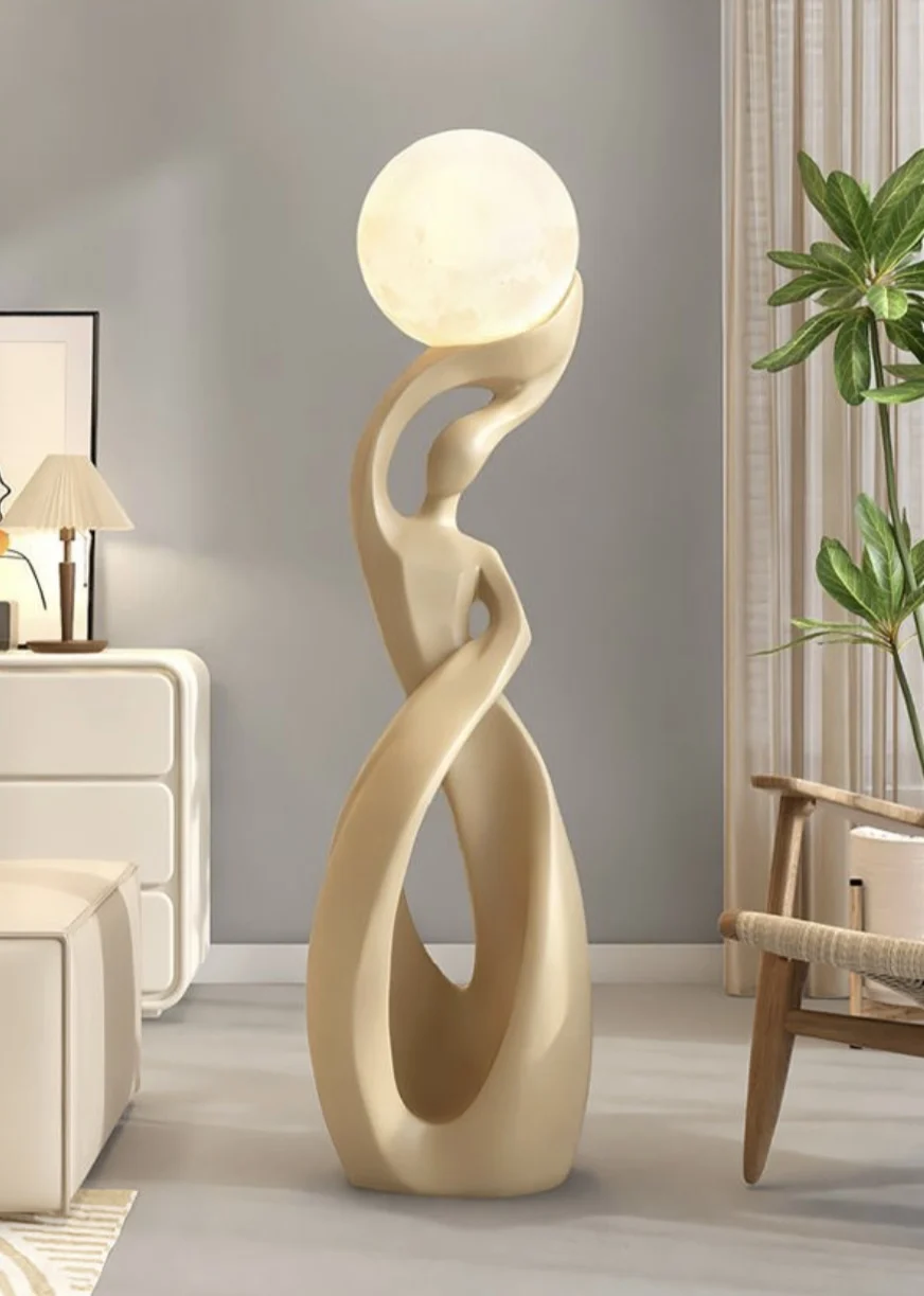 Hotel Nordic Living Room Corner Resin Sculpture Floor Light Designer Modern Minimalist Art Decoration Standing Led Floor Lamp
