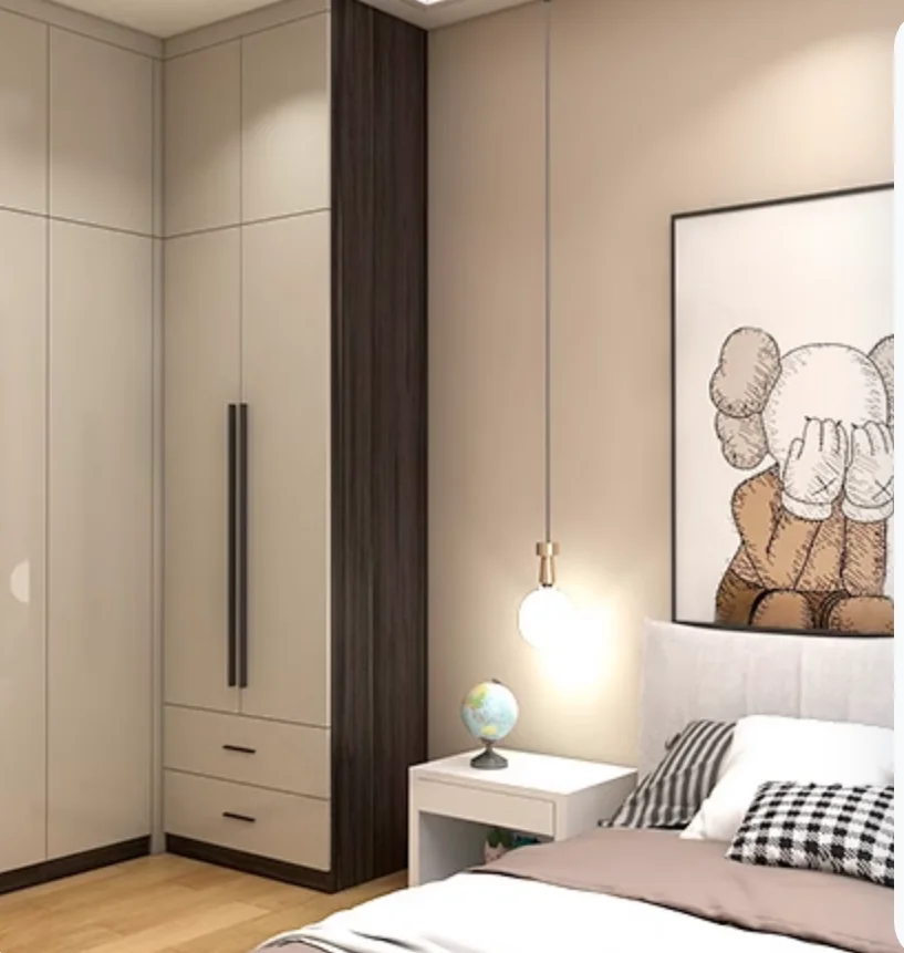 Modern L Shaped Wardrobe Design - Minimalist & Luxurious