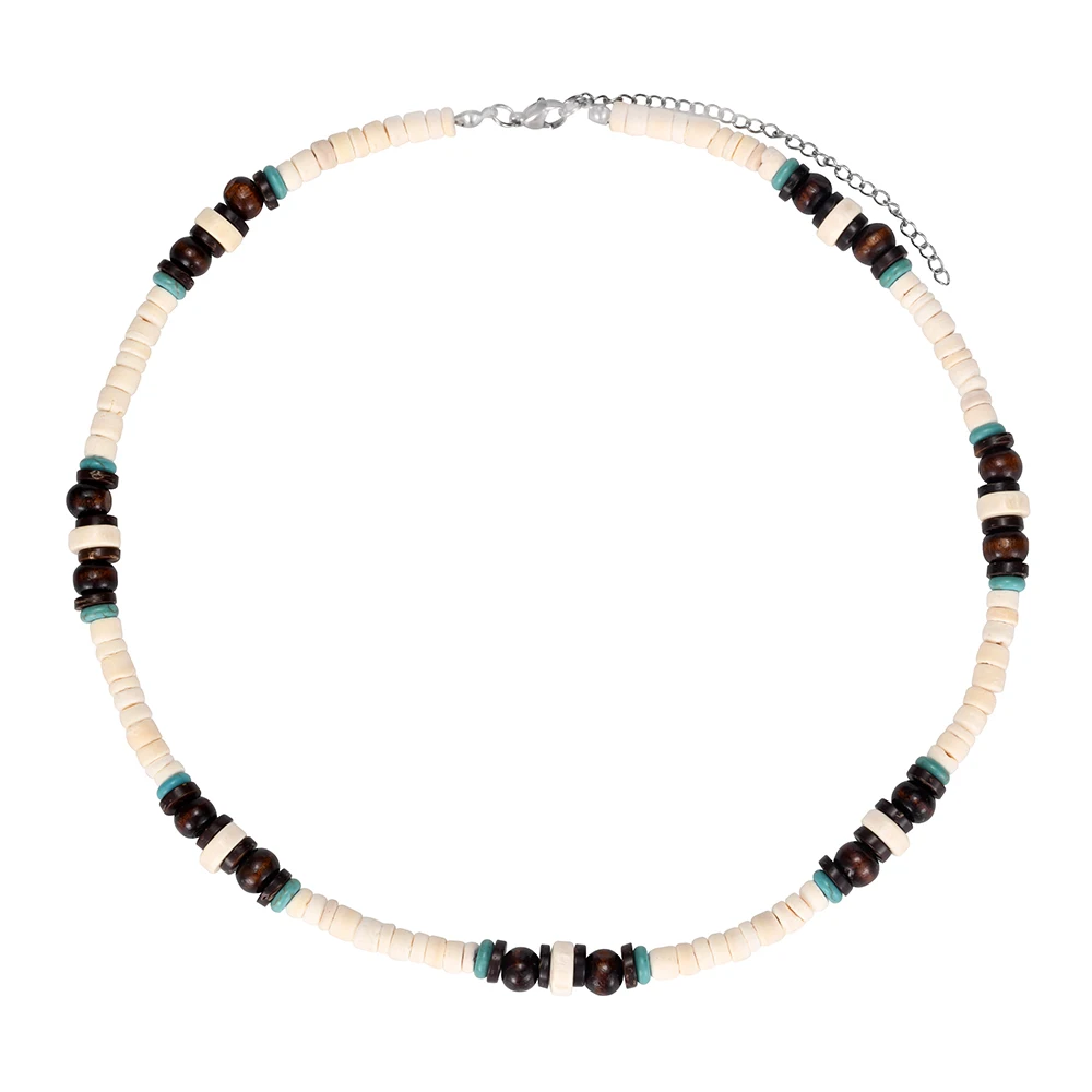 Bohemian Wooden Bead Shell Necklace – Handmade Resin Pendant For Women - View #8