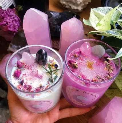 Custom Crystal Glass Jar Scented Candle Soy Wax Chakra Candles Scented ...