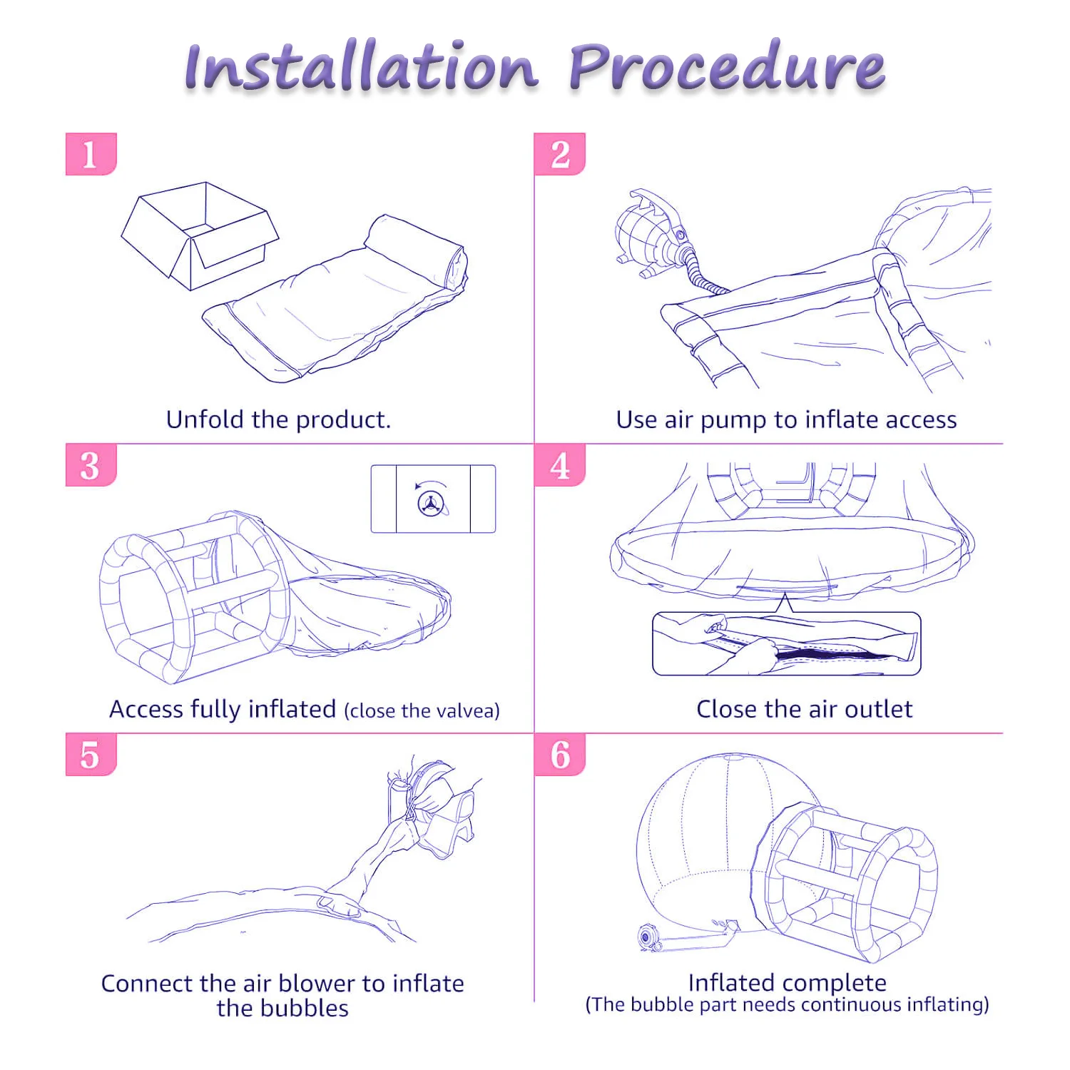 Opblaasbare bubbeltent transparante ballontent voor de tuin_voghion.com