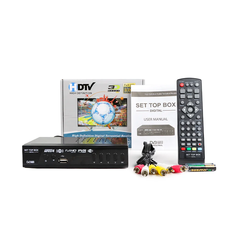 Multilanguage Stb Dvb T2 H.264 Digital signal Tv Tuner Decoder Dvb T2 Digital Tv Receiver Box Wifi Dongle Dvb T2 Set Top Box