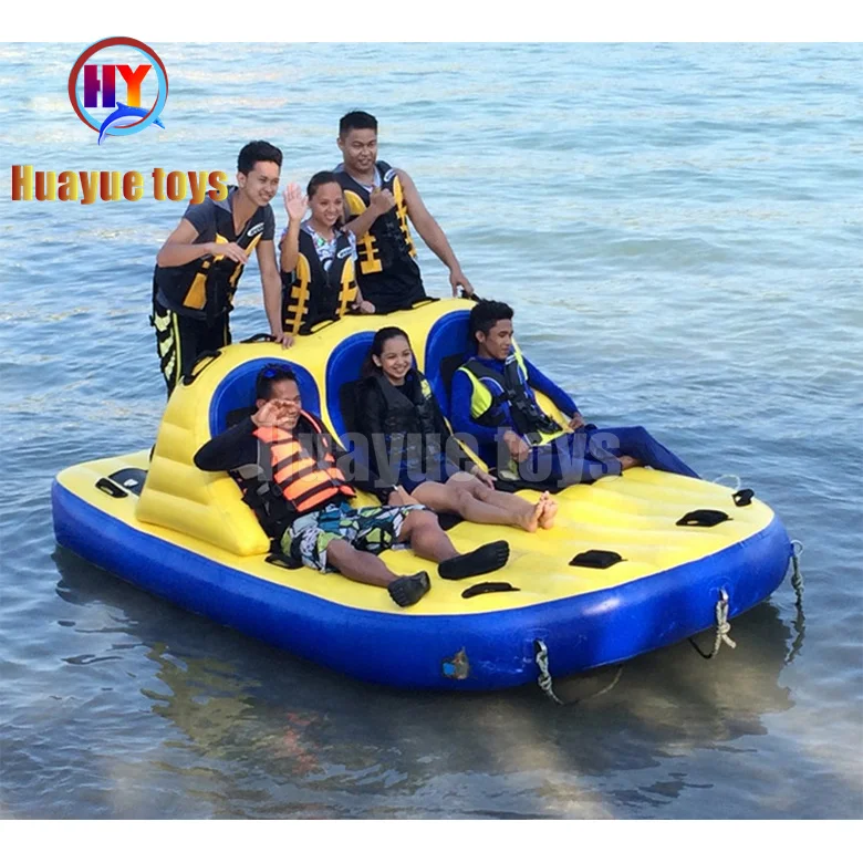 Towboat Inflatables Exciting Towable Inflatable Water Bandwagon Boat-PVC Material Yellow ...