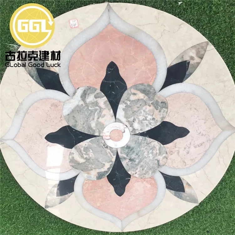 modern design marble stone villa goodluck round waterjet medallion tile