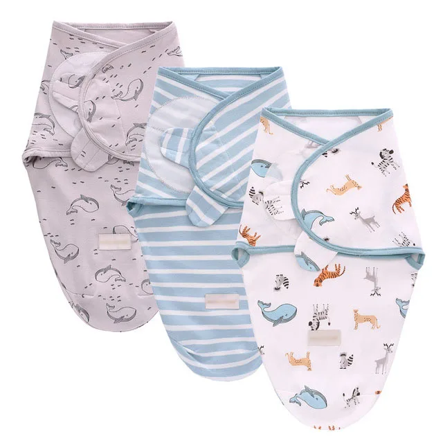 3Pcs Set Newborn Swaddle Wrap Cotton Baby Swaddling Sleeping Bag Infant Envelope Sleep Sack Bedding For 0-6 Months