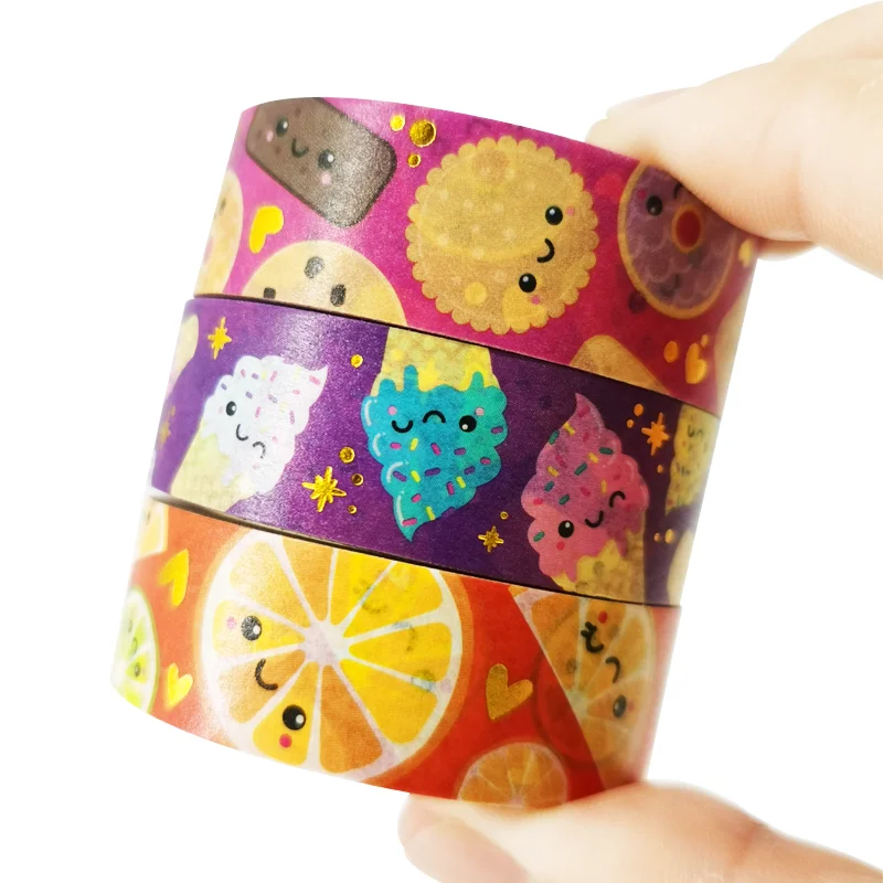 Custom design wholesale printed japanese paper grid washi tape set foil manufacturer
