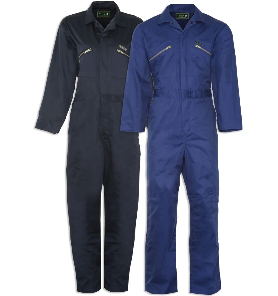 Details about   Mens Long Sleeve Poly Cotton Coverall Students Warehouse Garages NAVY BLUE