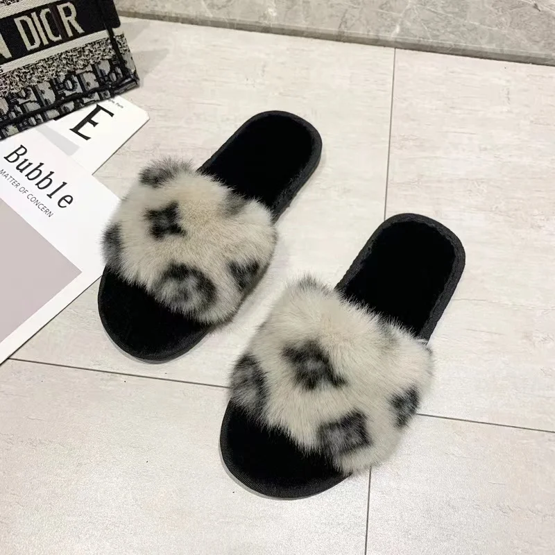 Source Women's Fashion Fluffy Fuzzy shoes Fur Slides Bubble Slides With Fur  on m.