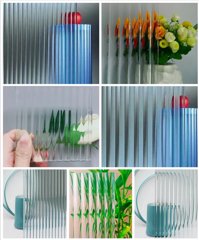 Decorative Transparent Tempered Ribbed Reeded Moru Wave Fluted Glass