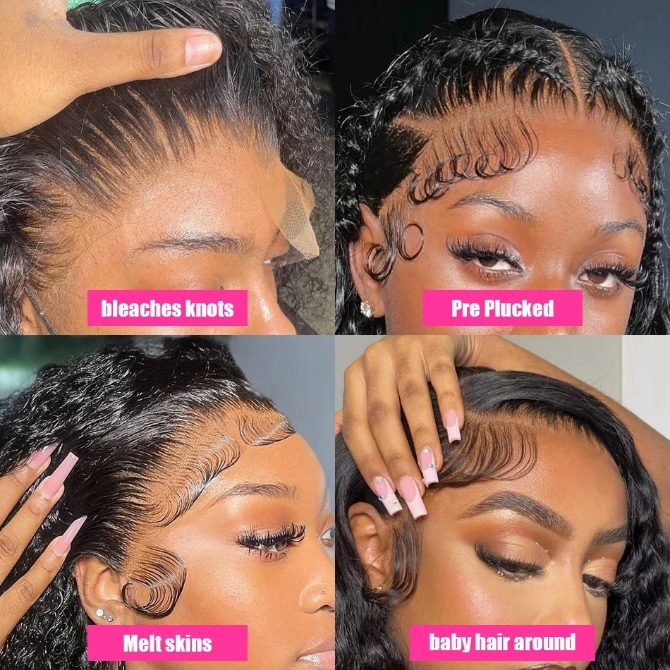 Lockige Frontalperücke Transparente Lace Frontalperücken aus Echthaar Tiefwellige Lace Frontalperücken für Frauen_voghion.com
