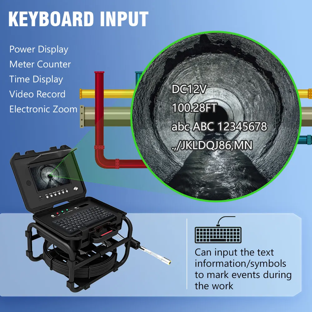 Wholesale Price 30m50m Sewer Pipe Inspection Camera With 9inch 1080p
