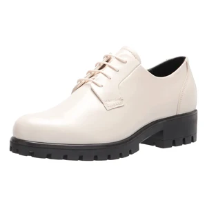 Stylish and Comfortable Women's Leather Shoes with Big Heels Breathable and Lightweight for Autumn and Spring-Hot Sales