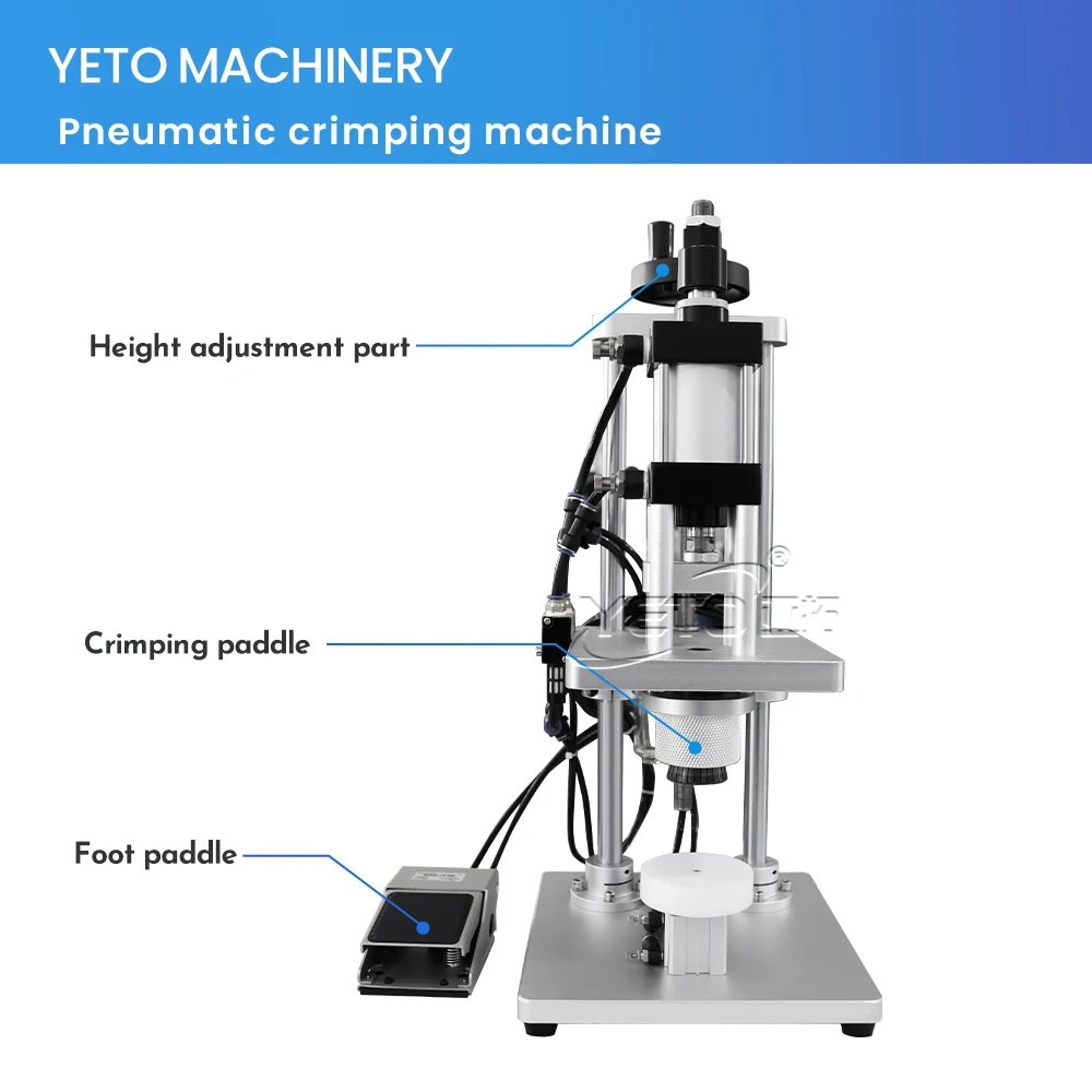 Semi Automatic Desk Type Sealer Closing Pump for Capping Small Sprayer Vial Glass Perfume Bottle Crimping Machine