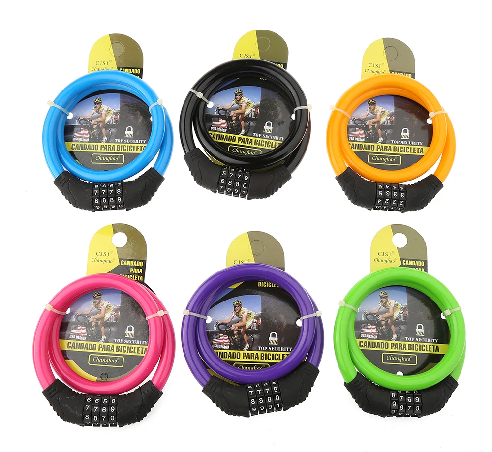 
 CH-202, продажа по оптовым ценам; Принт 4 цифровой кабель замок для велосипеда велосипедный кодовый замок для велосипеда  