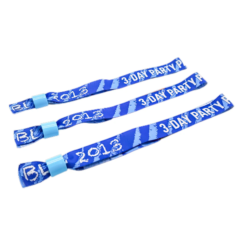 product cheap multi color woven polyester ribbon wristbands custom logo party festival bracelets fabric events wristbands-1