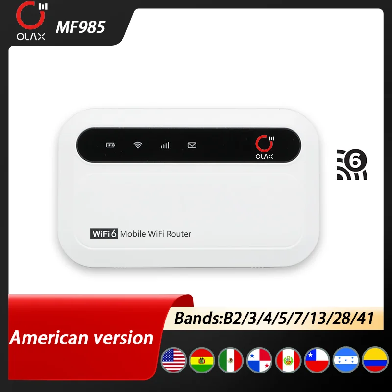OLAX MF985 High Speed Unlocked Modem Hotspot Esim Sim Card 3000mah Wireless Pocket Wifi6 4g Lte Portable Wifi 4g Router