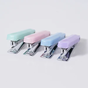 Jade Color & Macaron Multi-Color Office Stapler - Lightweight Portable Student Stationery for Daily Use