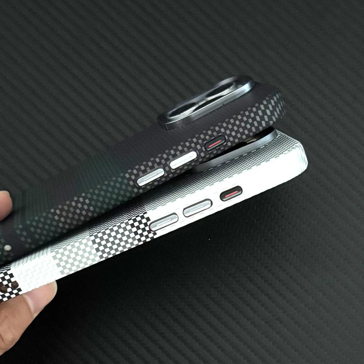 product laudtec customize graphic metal lens carbon fiber pc mobile protective phone cover magnetic phone case  for iphone 17 air promax-6
