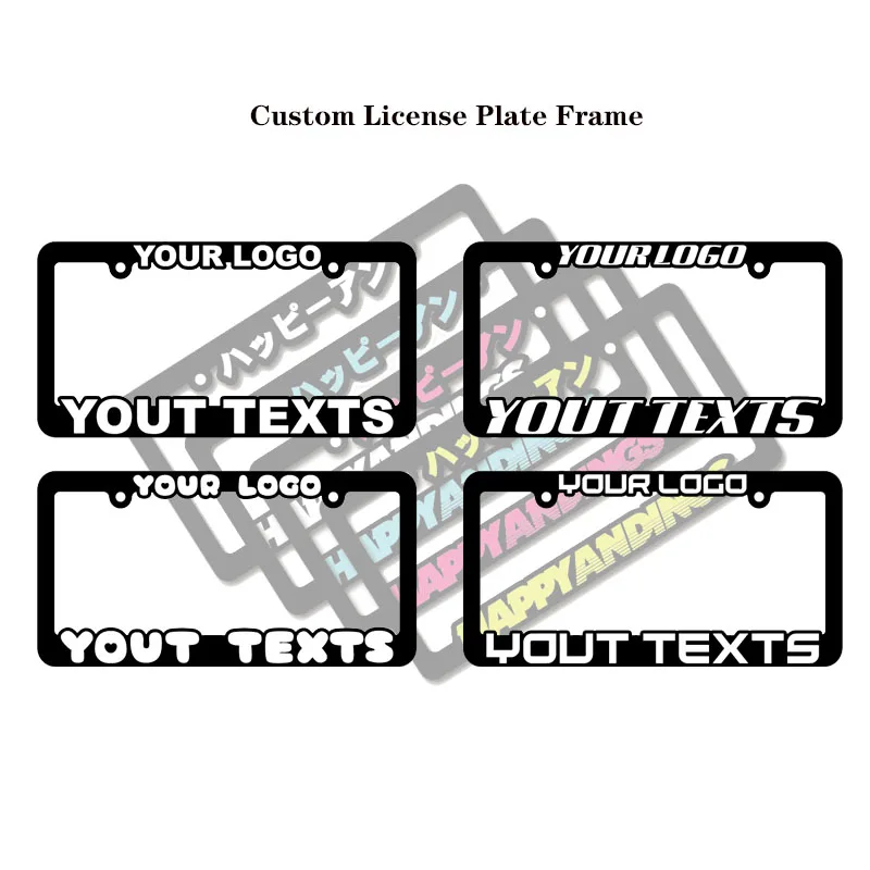 Custom Design Metal Plastic Licence Plate Frame Car Number Plate Frame Custom License Plate Frame for USA Market
