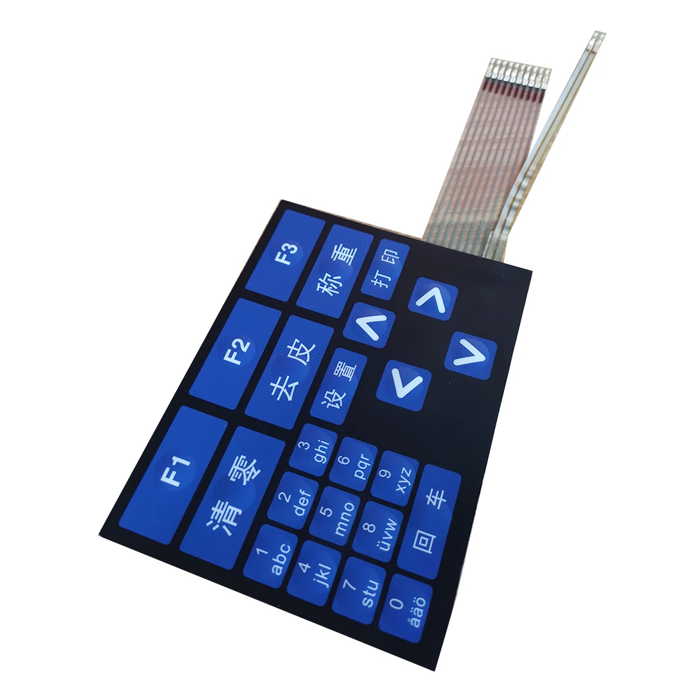 touch push button keypad membrane switch with flexible pcb circuit board