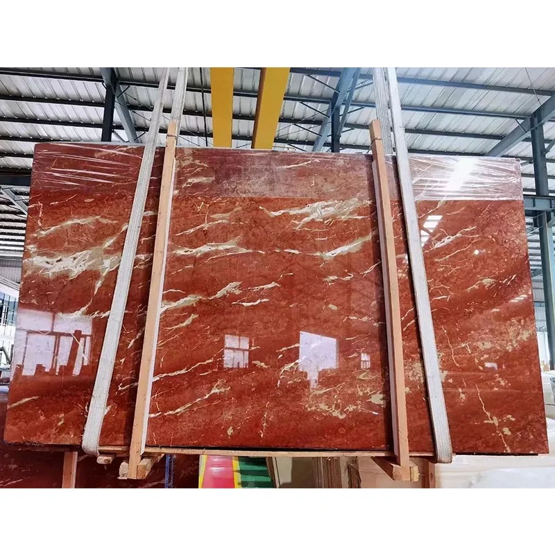 Natural Polished Stone Rosso Alica Red Marble Slabs  Rojo Alicante Marble Tiles Italian Dark Red Floor Tile