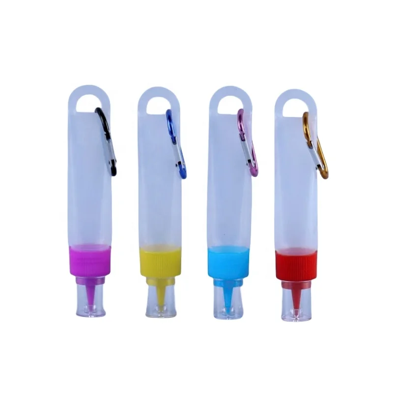 30ml LDPE Plastic Overhead Squeeze Bottle with Carabiner