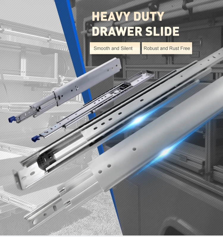 76mm Width 500ibs Full Extension Lock In Lock Out Heavy Duty Telescopic