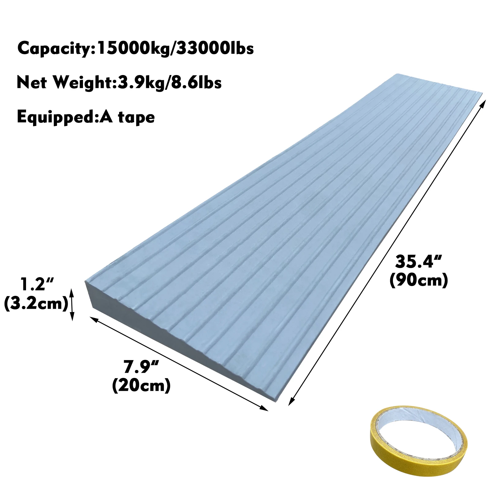 Heavy Duty Wheelchair Ramp Non-Slip Gray Native Rubber Power Handicap Ramp for Door factory