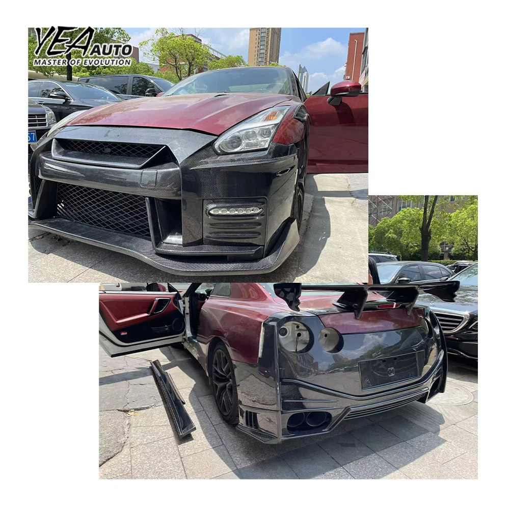 product facelifting carbon fiber body kits for nissan gt r gtr front rear bumper body kit side skirt front lip car accessories 2017 2023-2