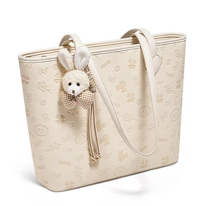 2026 Women's Handbags Custom Tote Bags Large Capacity PU Leather With Print Logo