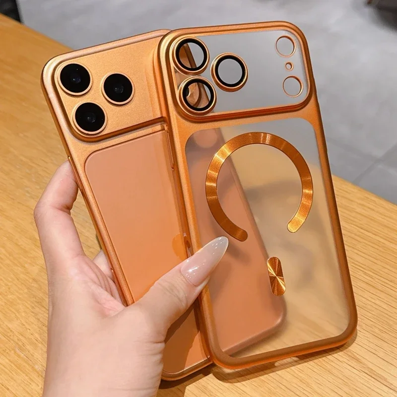 Luxury Matte Magnetic Transparent Phone Case For IPhone 17 16 15 Pro Max 17 Air Bumper Back Cases Cover_voghion.com